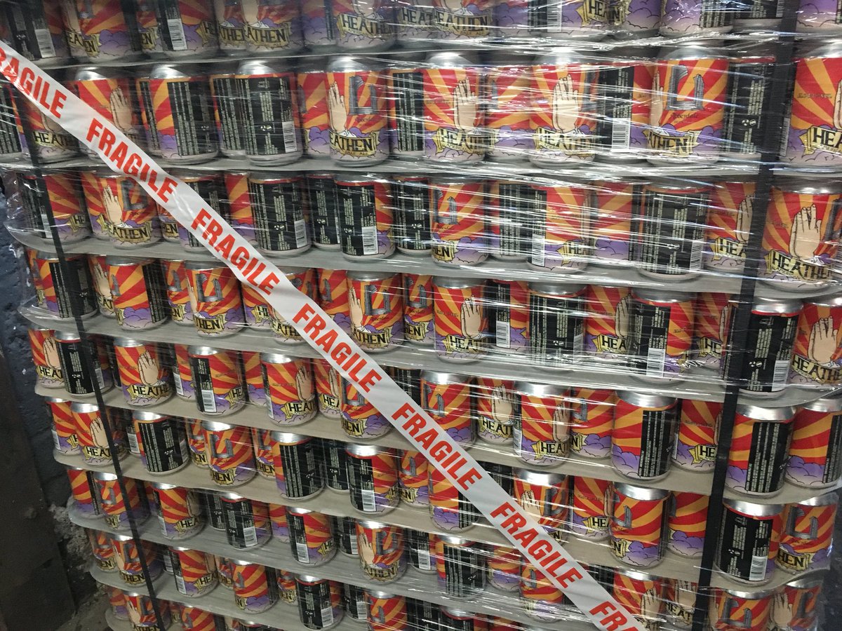 AbbeydaleBeers's tweet photo. Showing #heathen all of the love this morning! 2880 cans of this beautiful nectar will be hitting #bottleshops #pubs #bars near you soon! #canningday @themthatcan #favourite #brewerylife #doingfridayright #intimefortheweekend https://t.co/V87vq66rwj
