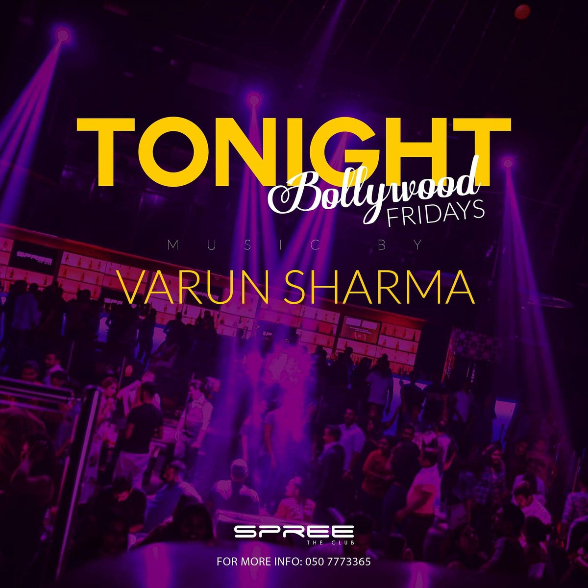 SpreeTheClub's tweet photo. Bollywood Fridays #Tonight 

Featuring: DJ Varun Sharma | DJ Happy
Free Beverages for Ladies till 12AM
20% Discount for Airline Crew / Bankers / Hoteliers
Door Policy: 
Ladies Enter Free All Night Long!! Gentlemen Pay: AED 100/-
Couples Enter Free before 12AM &amp; Pay AED100 after ! https://t.co/WBhtVE2Ge3
