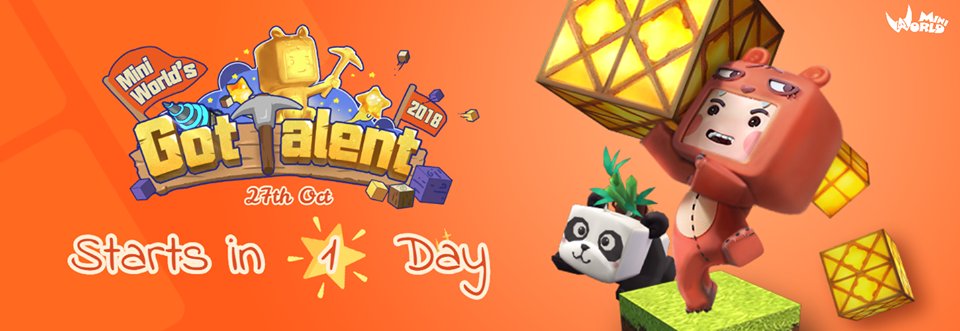 EspanolMini's tweet image. Mini World Got Talent 2018. Recompensa en dinero real total asciende a 3465 USD! El valor total de la recompensa a 6400 USD！160 tipos de premios están esperándote! ¿Has decidido a qué campeonato te apuntas? Entrega tus obras ahora! Evento empieza 27 de oct, 2018.