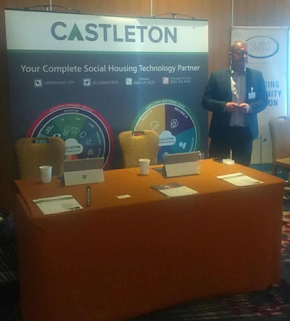 Day Two <a href="/icsh_ie/">ICSH</a> #icsh2018 with @CastletonDoug. Trying to work out where the next #HousingBrixx customer is coming from! @CastletonTech