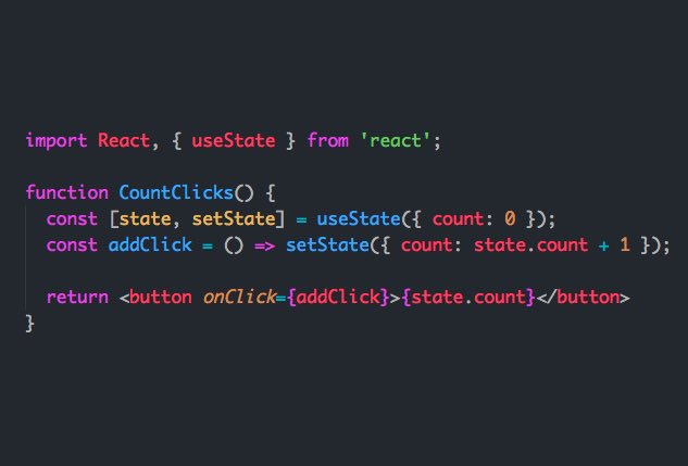 codemoth's tweet image. Wuhuuu! Function hooks #ReactConf2018 #React $cdmth