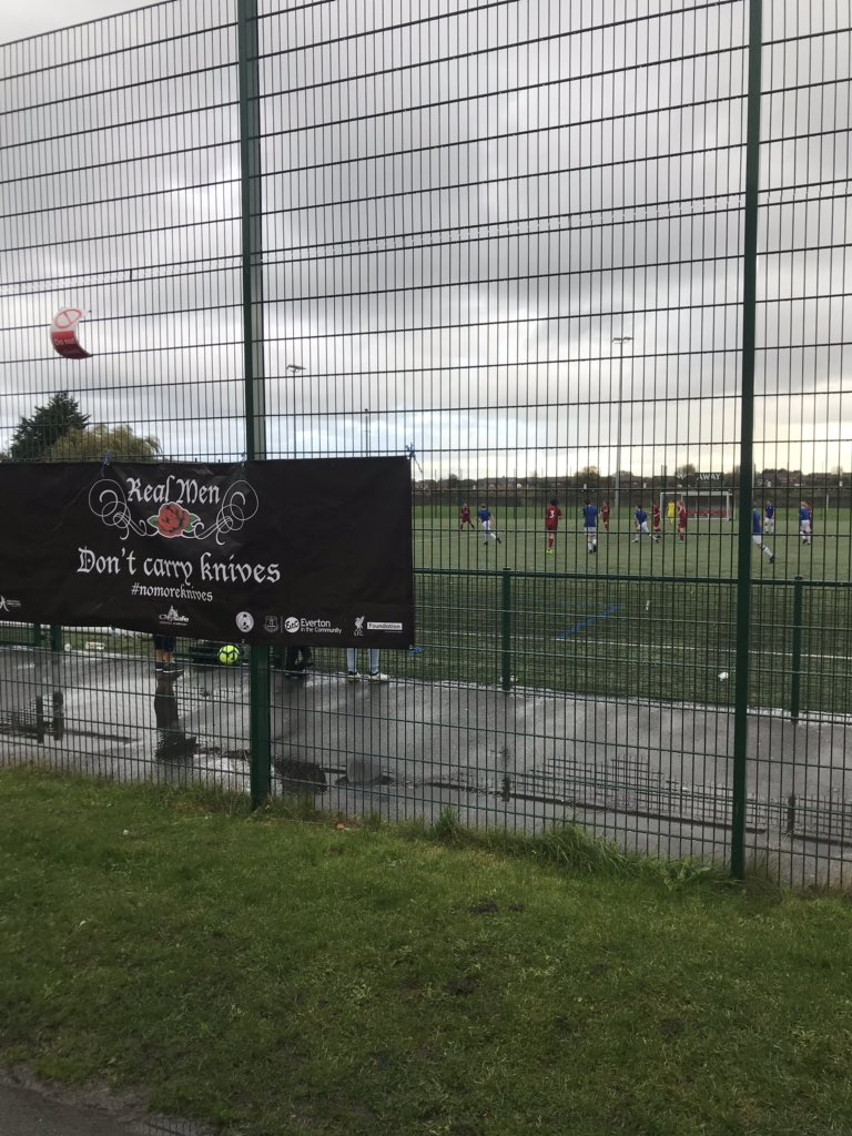 anfield_sports's tweet photo. REAL MEN DON’T CARRY KNIVES FOOTBALL FESTIVAL is now underway with Premier League Kicks @premierleague @EITC @livfootycollege @citctweets @LFCFoundation @SWFCCP @anfieldboxing @empsolneet ⚽️⚽️ https://t.co/DWsL5Upxac