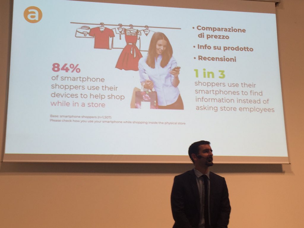 SQcuoladiBlog's tweet image. 8 persone su 10 si informano sullo smartphone mentre stanno facendo acquisti in un negozio fisico @visionipost @areaitalia @amonteverdi #DSL2018 #SDBAwards