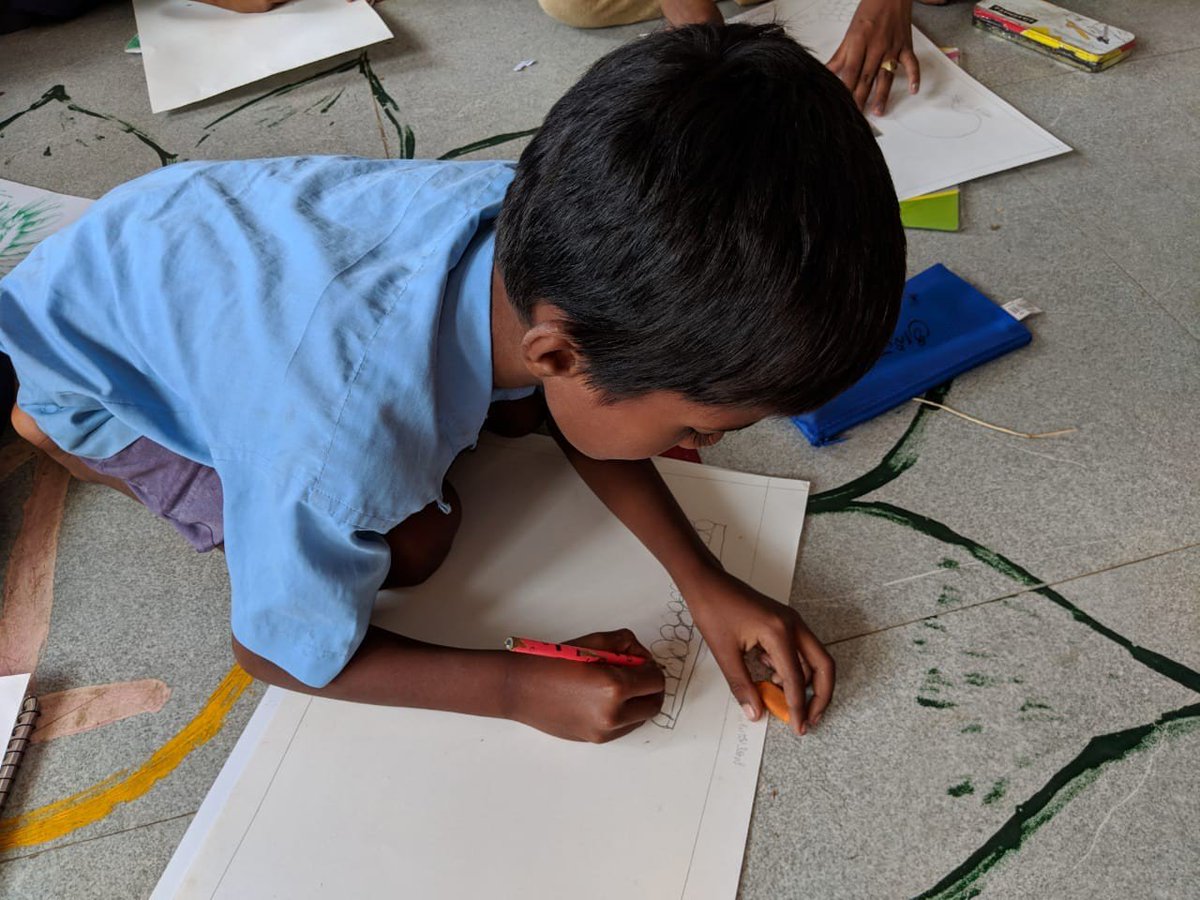 SyngeneIntlCSR's tweet photo. #NationalNutritionMonth – Government primary school children of Hennagara, Bangalore showing us what #nutrition means to them at the drawing competition conducted by #SyngeneIntlCSR wing. Importance of #handhygiene was also taught on this occasion. #childnutrition https://t.co/JnFjupqrIq