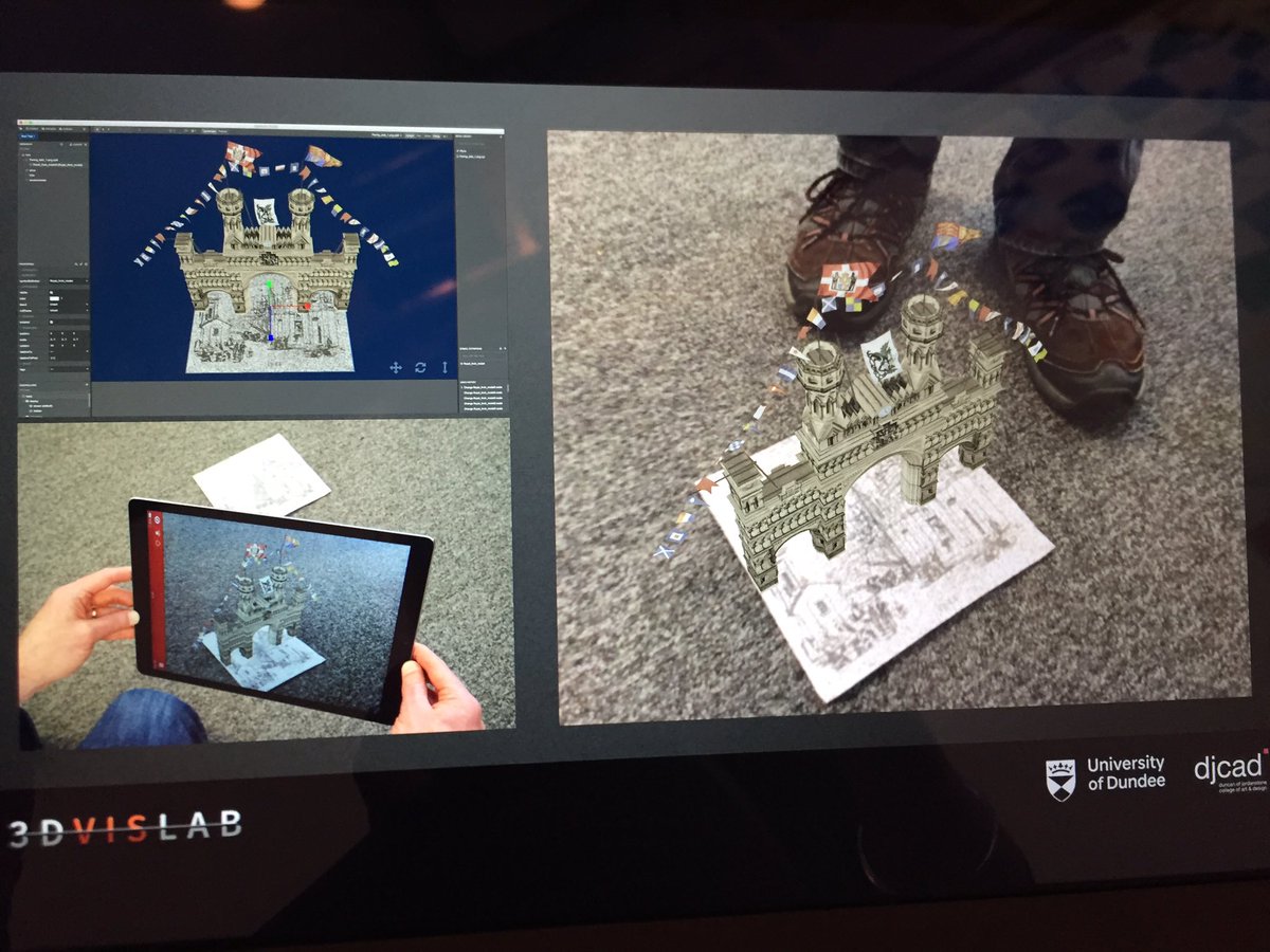 JoannRussellArc's tweet photo. #AR app at #caauk2018 by #djcad #3dvislab bringing the lost structures of #Dundee and their stories back to life. Royal Arch demolished in 1964 @AliceWatterson https://t.co/5vV0V8zHCY https://t.co/Yj12bBfxEO