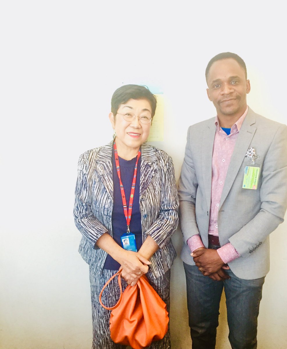 saratieltobias's tweet photo. Its not over until its over. #ConversationsThatMatters #Youth4Peace - with a High Profile figure from Japan who works at the UNESCO International Institute for Capacity Building in Africa - discussing about Youth, Peace and Security Agenda. https://t.co/eATXODnFAn
