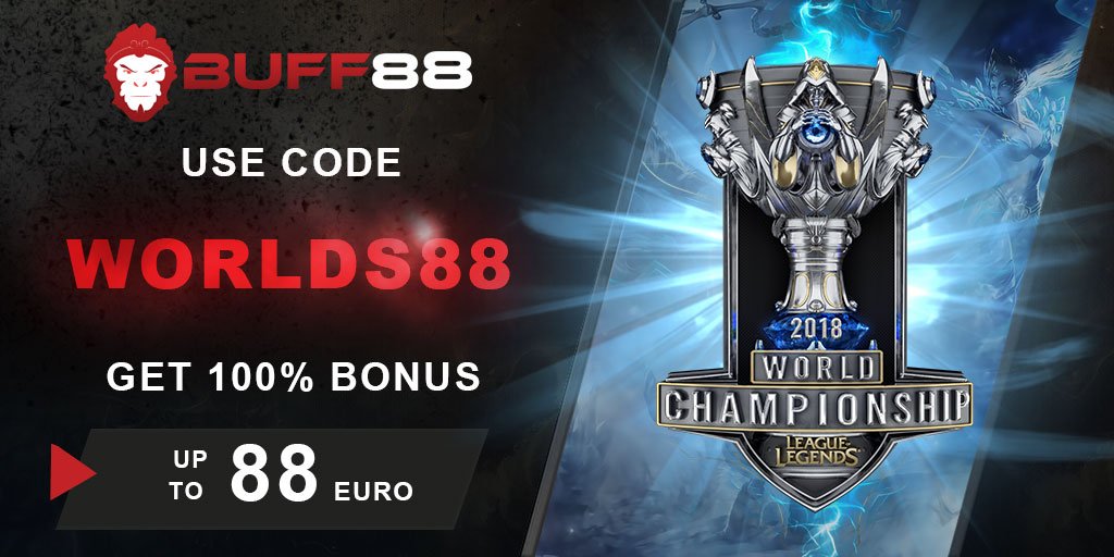 BUFFbet's tweet photo. ⭐️Use WORLDS88 special code and get a 100% #bonus for up to €88 on your next deposit!🤩
Go to #BUFF88 deposit page, enter the code and prepare yourself for the Semifinals on Saturday and Sunday!🏆
➡️https://t.co/ehfXMTmHo1
#eSports #betting #LoL #LeagueOfLegends #Worlds2018 https://t.co/fSrTlATJN3