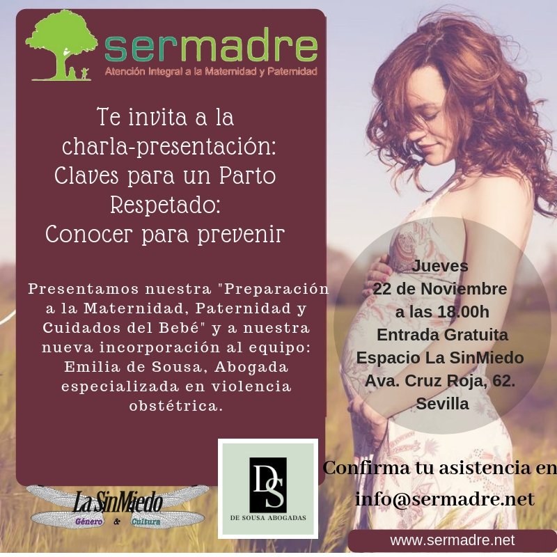 _EmiliadeSousa's tweet photo. El 22 de Noviembre os espero en esta charla donde trataré de mostrar la importancia de conocer nuestros derechos en el parto para prevenir en lo posible la temida Violencia Obstétrica y otras complicaciones. 
@SerMadreAIMP @LasSinMiedo https://t.co/YiKcRgHM8k