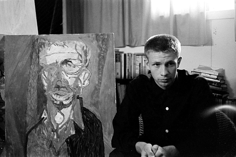 London, Ontario artist Greg Curnoe in 1959 at his home in old south London. #LndOnt