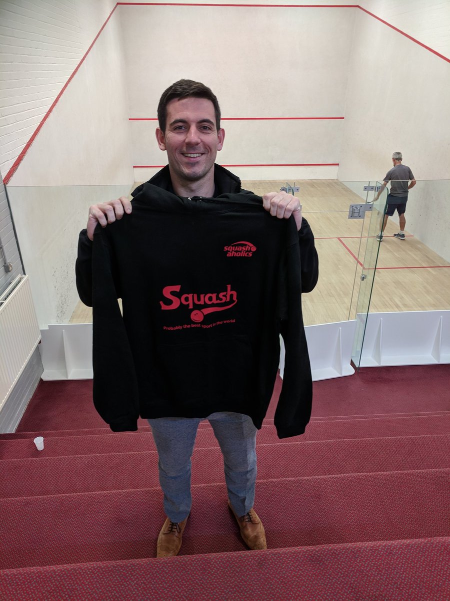 Squashaholics's tweet photo. Welcome @EdwardDowdall to the @Squashaholics Club! Ed chose 'squash: probably the best sport in the world' hoodie red print on black with full personalisation. Looks great and we hope you'll enjoy wearing! Full range on https://t.co/Zk5ZKG2pNI #squashaholicandproud https://t.co/LipBtCxGGC