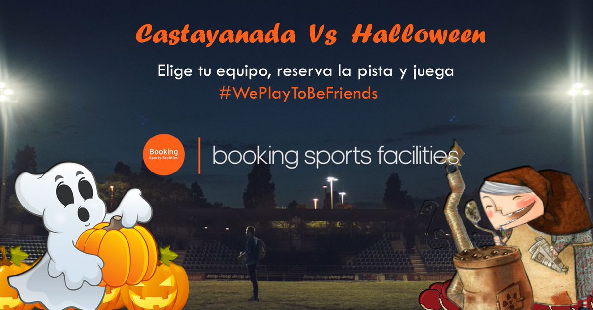 BookingSportsFa's tweet photo. Ha llegado el momento de posicionarse:
#Castanyada 🌰 Vs #Halloween 👻
Elige tu #Equipo 🎽, #Reserva la pista 🏟️ y #Juega ⚽🏀🏉⚾
#WePlayToBeFriends
➡️ https://t.co/B0a15gW3qZ ⬅️ https://t.co/OZLvwQw1pW