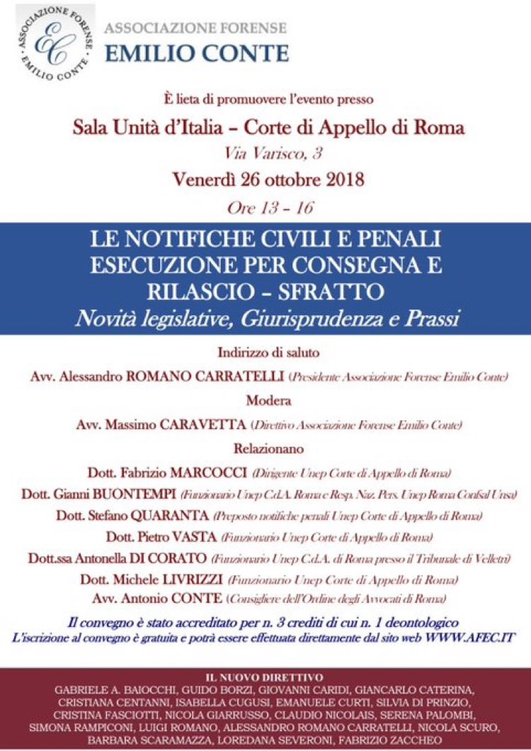 AvvAntonioConte's tweet photo. #Convegno #notifiche #corteAppello #avvocati #roma #formazione #forense #avvocatura #romana @AssEConte grande affluenza @marcodefazi @MarvasiT @rodolfomurra @IBadaracco @sbe77 @AvvCNicolais @EmanueleCurti @CaterinaGia @cintrieri @CMPlacanica @ANFSindacato @radiotribunale @MCesali https://t.co/tHbUV6g0Au