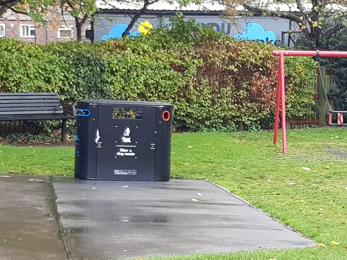 Thank you .<a href="/OneTrafford/">One Trafford</a> for the 4 trio bins that replaced many of older bins. They look great and encourage  recycling.