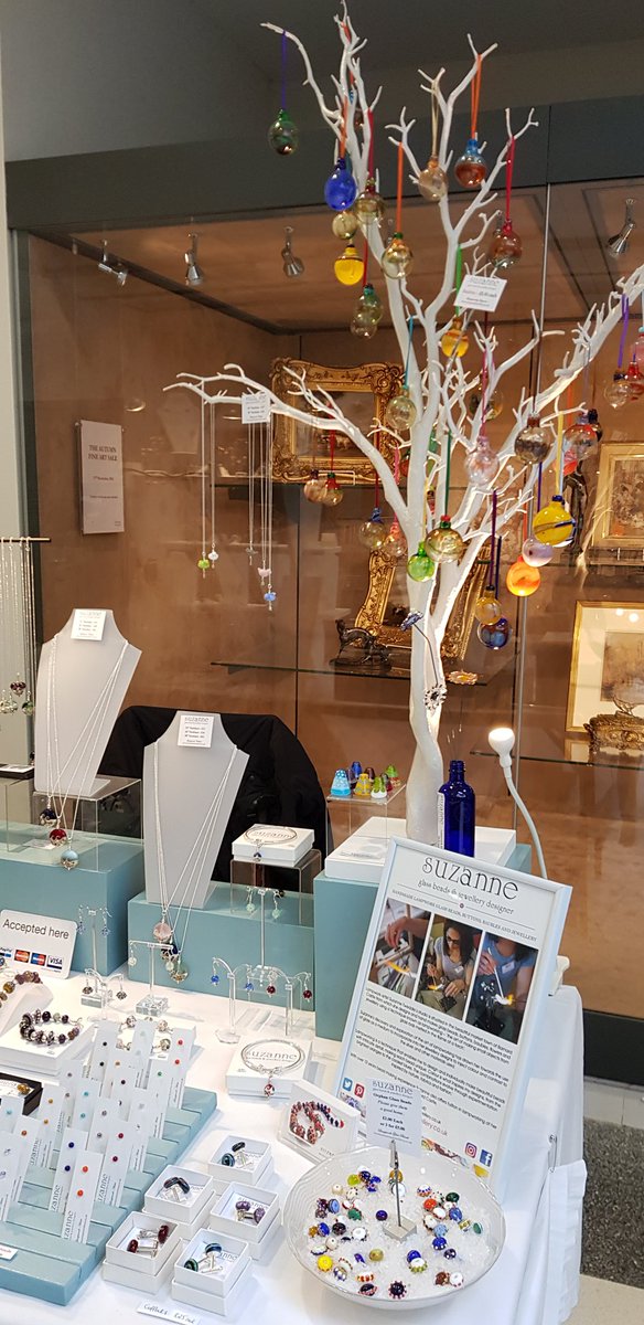 All set for the next couple of days amongst all the beautiful antiques at The Garden Rooms, Tennants Auctioneers, Leyburn. Open 10am - 4pm Fri &amp; Sat.
#designermakersmarket #jewellery #textiles #ceramics #art #stainedglass