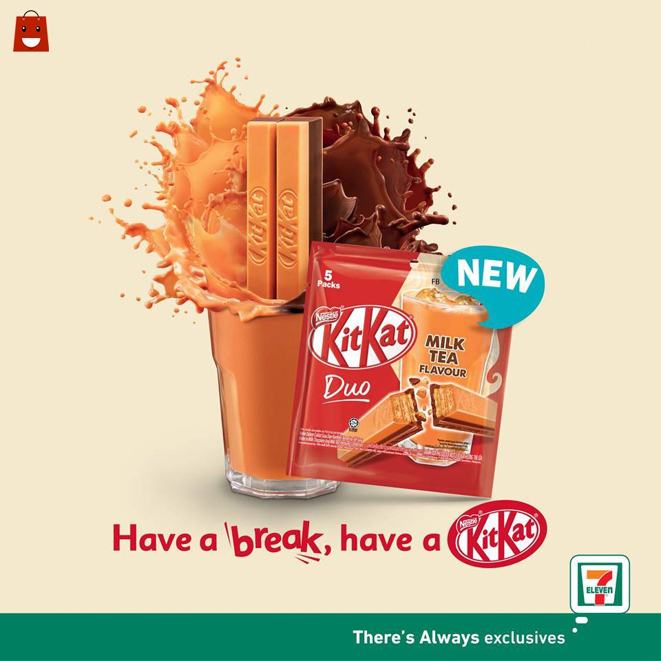 GoToMallsSG's tweet photo. Another reason to love October is 5-pack of the NEW KitKat Duo Milk Tea Flavour! Available on 7-Eleven near your city 🍫 #GtmSg https://t.co/myXRlwZPfh