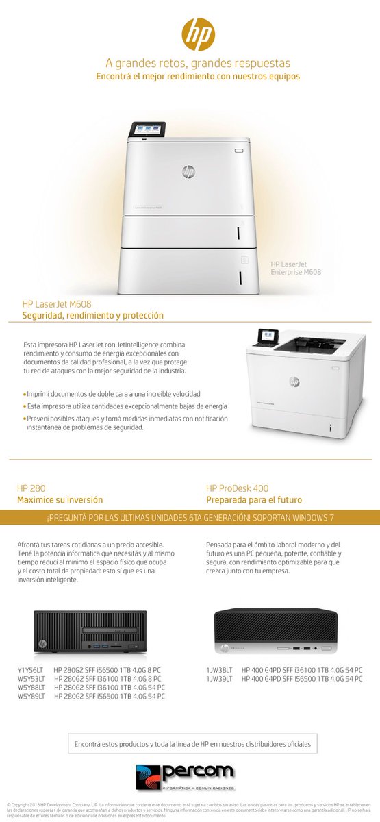 percomsa's tweet image. A grandes retos, grandes respuestas
Econtrá el mejor rendimiento con nuestros equipos.
#HPInc #Printers #Percom #SilverPartner
