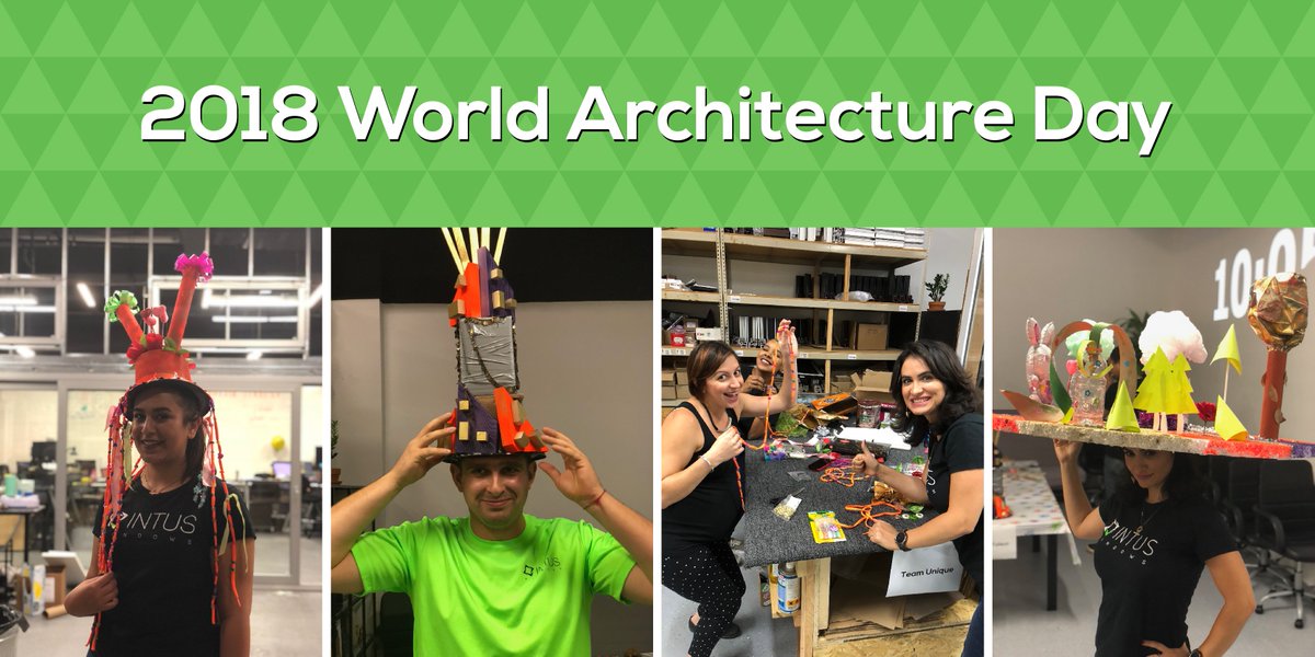 IntusWindows's tweet image. Happy #FlashbackFriday! For #WorldArchitectureDay #INTUS team made a wearable hat using random trash &amp;amp; #recycled stuff we collected over the past month. 

#INTUSwindows #WorldArchitectureDay2018 #WasteNot #BuildGreen #SustainableBuilding  #WorkFun #TeamBuilding #FlashbackFriday