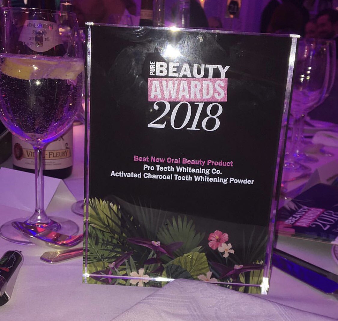 ProWhiteTeethCo's tweet photo. Pure Beauty Award Winners! Such a proud moment, thank you to all of our customers and everyone for supporting us ❤️ @PureBeautyMag #purebeautyawards #proteethwhitening #bestoralproduct #beautyawards https://t.co/ecuDgFzv68