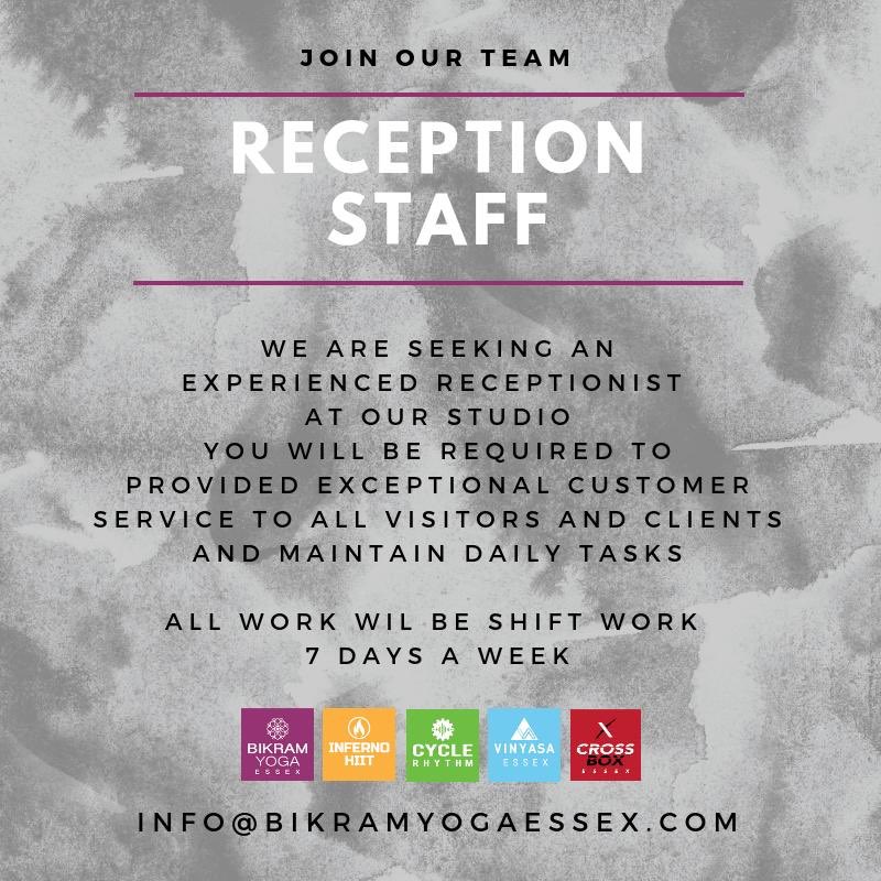 BilliMucklow's tweet photo. We are looking for an EXPERIENCED RECEPTIONIST for our studio @bikramyogaessex
-
If your interested or no some one that might be please send in your CV with Photo attached to info@bikramyogaessex.com
-
#bikramyoga #vinyasa #crossbox #cyclerhythm #infernohiit https://t.co/McTVk3J9JB