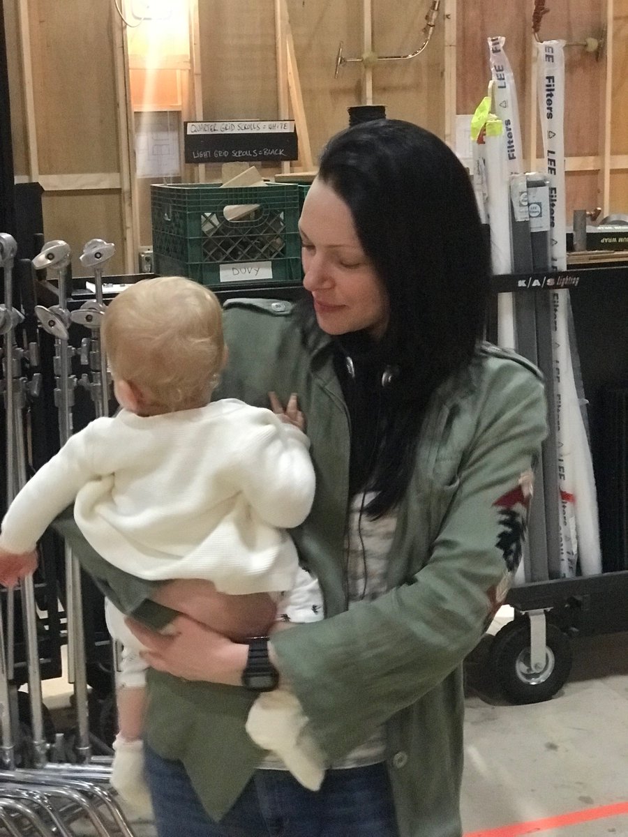 Visit from my little one on set while directing this episode of #OITNB. #FemaleFilmmakerFriday #orangefamily