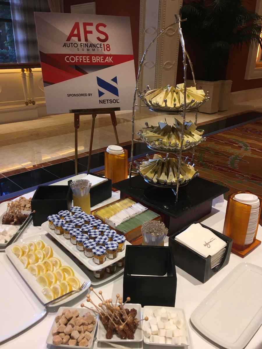 AutoFinanceNews's tweet photo. Grab a coffee before you settle in for the last session during the morning break, sponsored by @NETSOLTech #AFSummit18 https://t.co/VTxTanWfYM