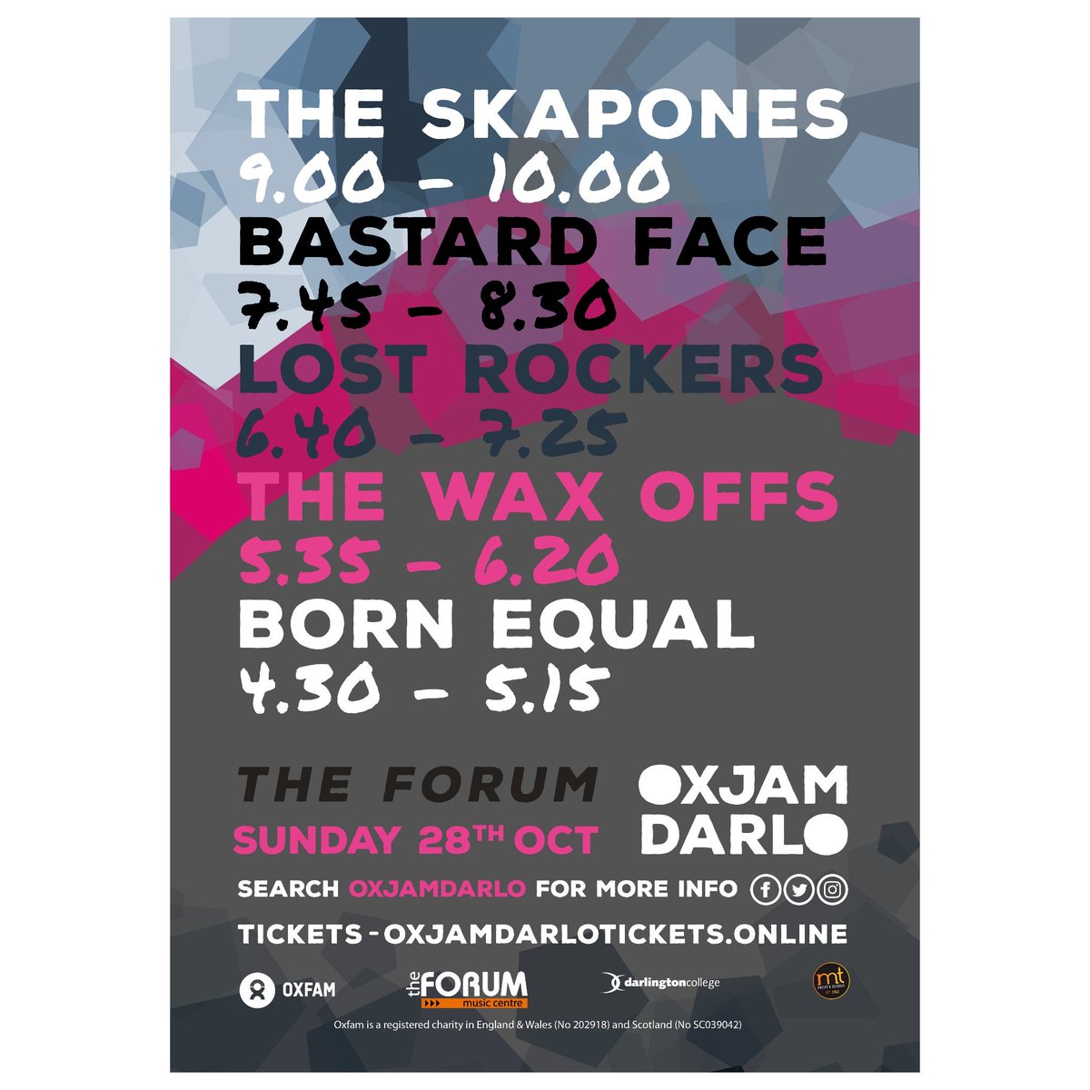 Just LOVE Rhythm + Blues? Or maybe Punk + Ska is more your thing?

Grab your ticket for these stages only for a fiver each respectively!

Pennyweight ➡️ bit.ly/2Qbh5pg
The Forum     ➡️ bit.ly/2P6pN84

#Darlington