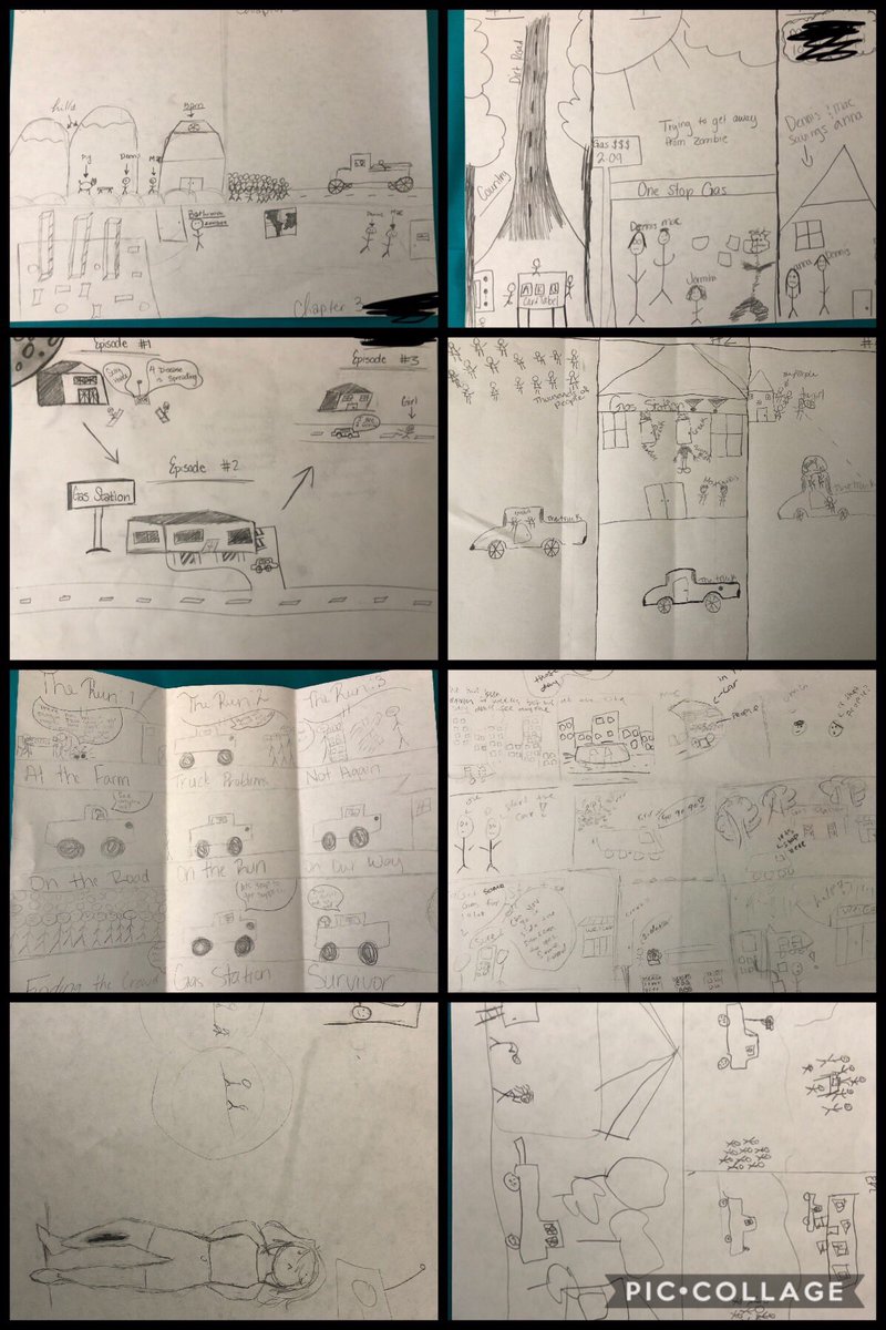 edtechclayton's tweet photo. Different types of thinking: Creative &amp; Analytical; Ss have been listening to @ReadWorks “The Run” series. They had to use the sensory language (imagery) to illustrate the 1st three episodes them make predictions on the ending! @iamsturchie @CommerceMS #cisdtigers #CMSWeRLit https://t.co/At5FTqTtP3