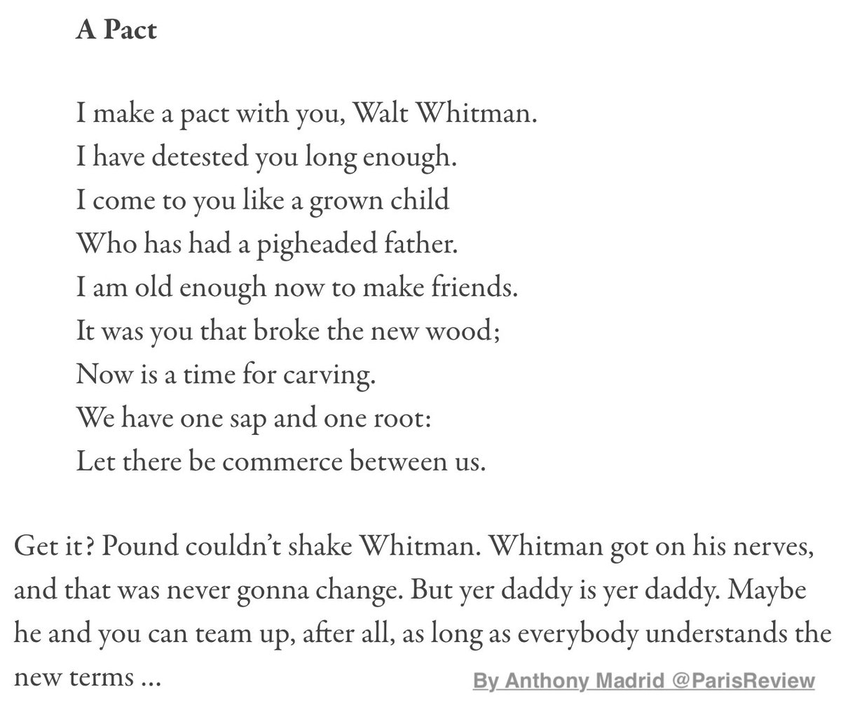 AlonnaShaw's tweet image. &quot;Fighting with Czesław Miłosz&quot; By #AnthonyMadrid @parisreview #poetry #modpo #waltwhiman #EzraPound