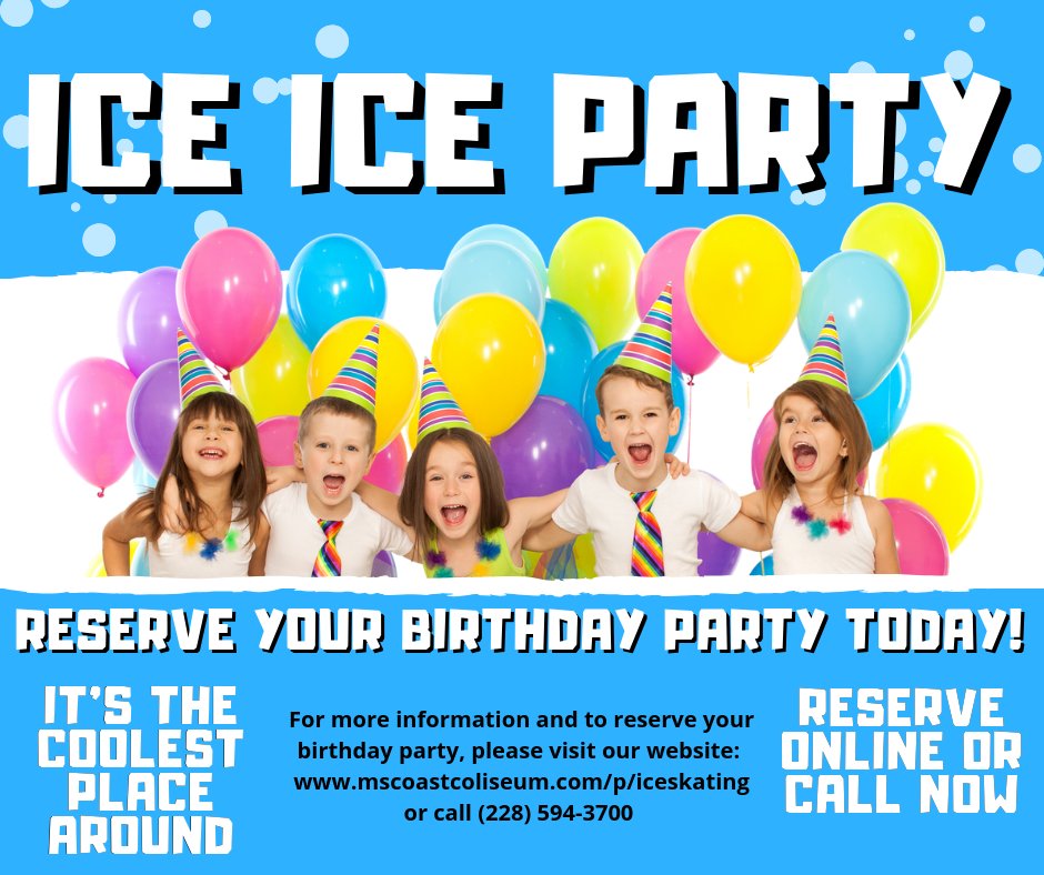 MS Coast Coliseum and Convention Center
Published by Kendra Mitchell Simpson · Just now · 
Celebrate your birthday at the ❄️COOLEST❄️ place on the Coast! bit.ly/2Pp1cvr