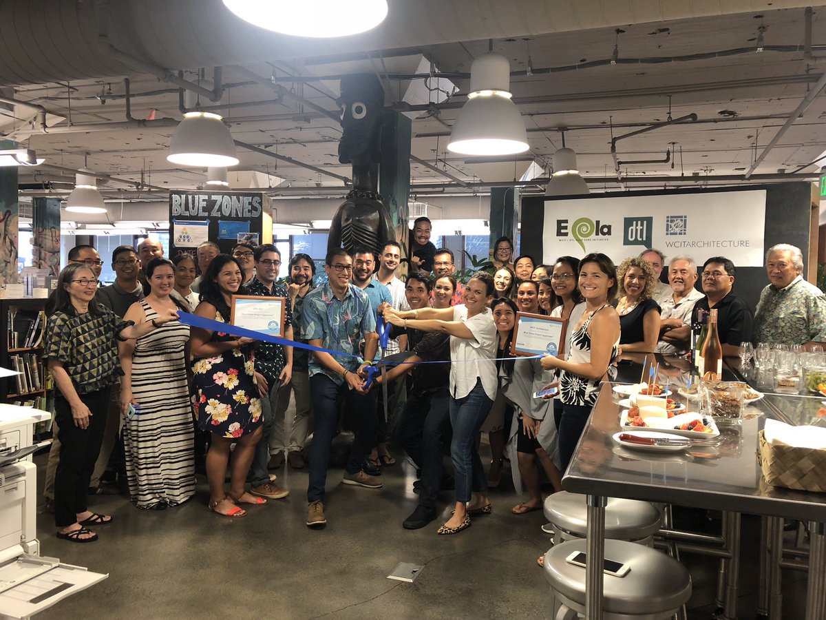 BZPHawaii's tweet image. #OrgSpotlight Congratulations to @DTL_hawaii and @WCITarch for becoming #BlueZonesProjectApproved worksites! Both organizations celebrated with Wine @ 5, yummy goat cheese and healthy snacks! #BZPHawaii #LiveLongerBetter