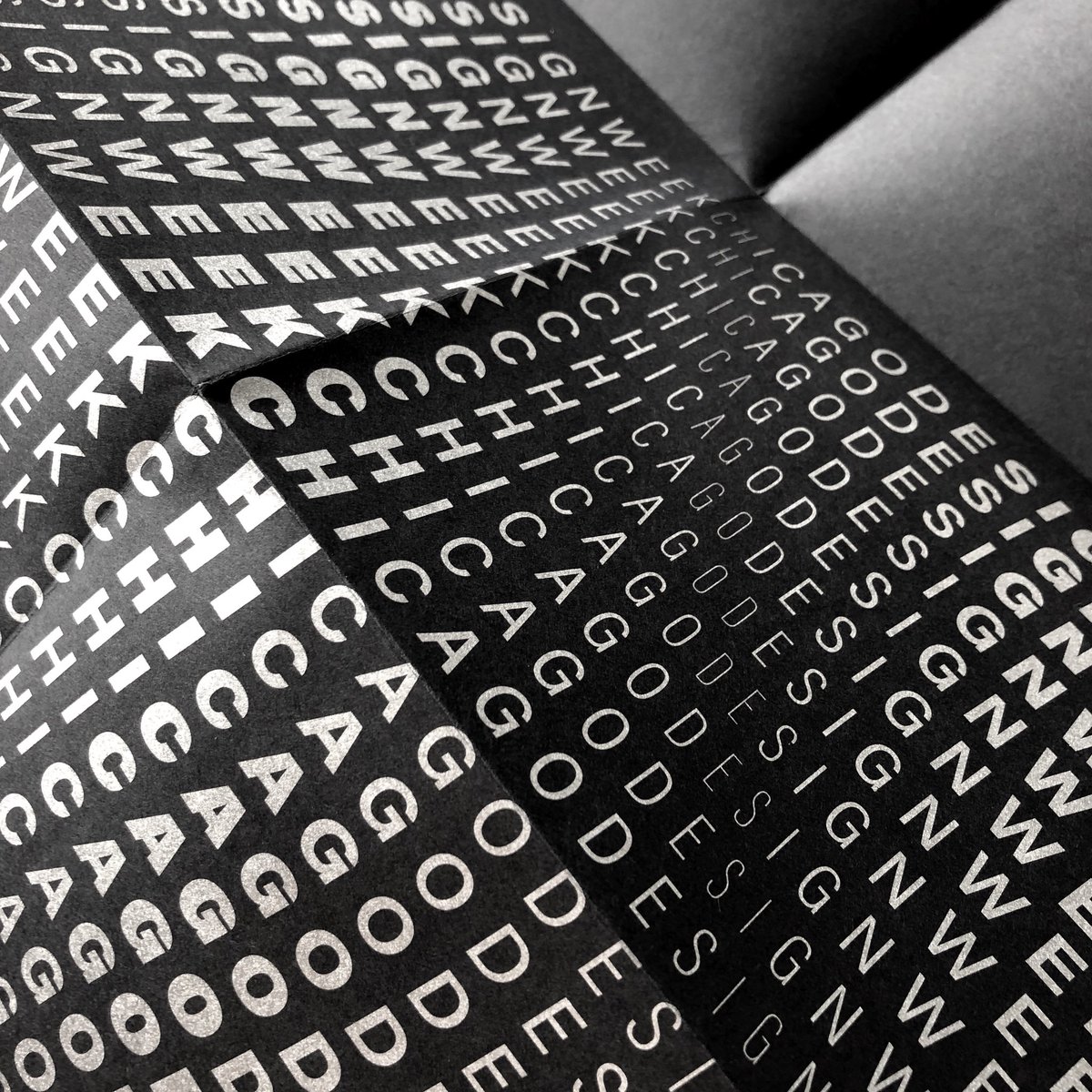 onedesignco's tweet photo. A massive toast to @mohawkpaper and @makeitaclassic for printing this year’s @ChiDesignWeek posters! Gorgeous stuff. #chicagodesignweek  @AIGAChicago @STA_CHICAGO @DesignMuseumChi @MASContext https://t.co/is7E0gHCLH