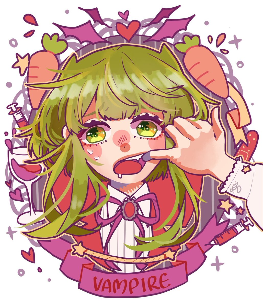 GUMI 「Vampire Gumi concerned about dental heal」|peedee(ピディ)のイラスト