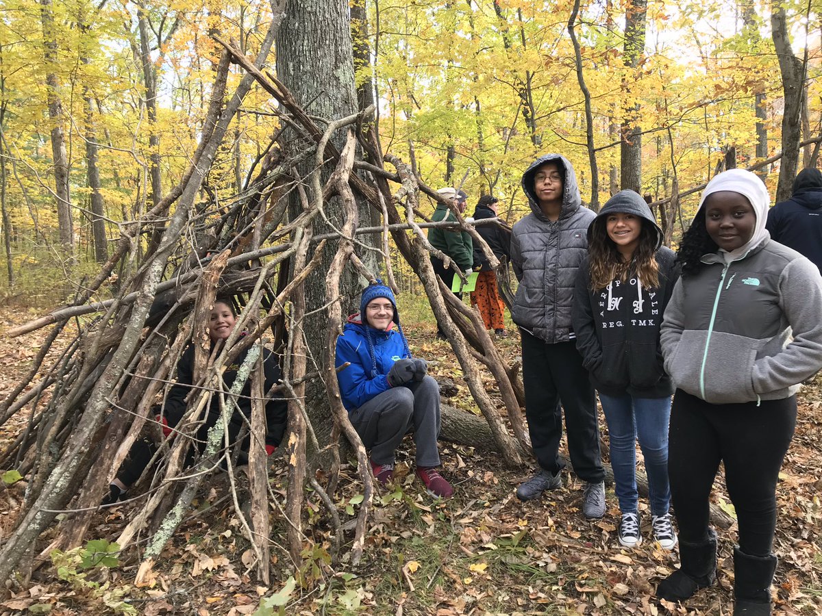 Building shelter #survivalday @AresSTEAM @DMS_LeadLearner #bebettertogether