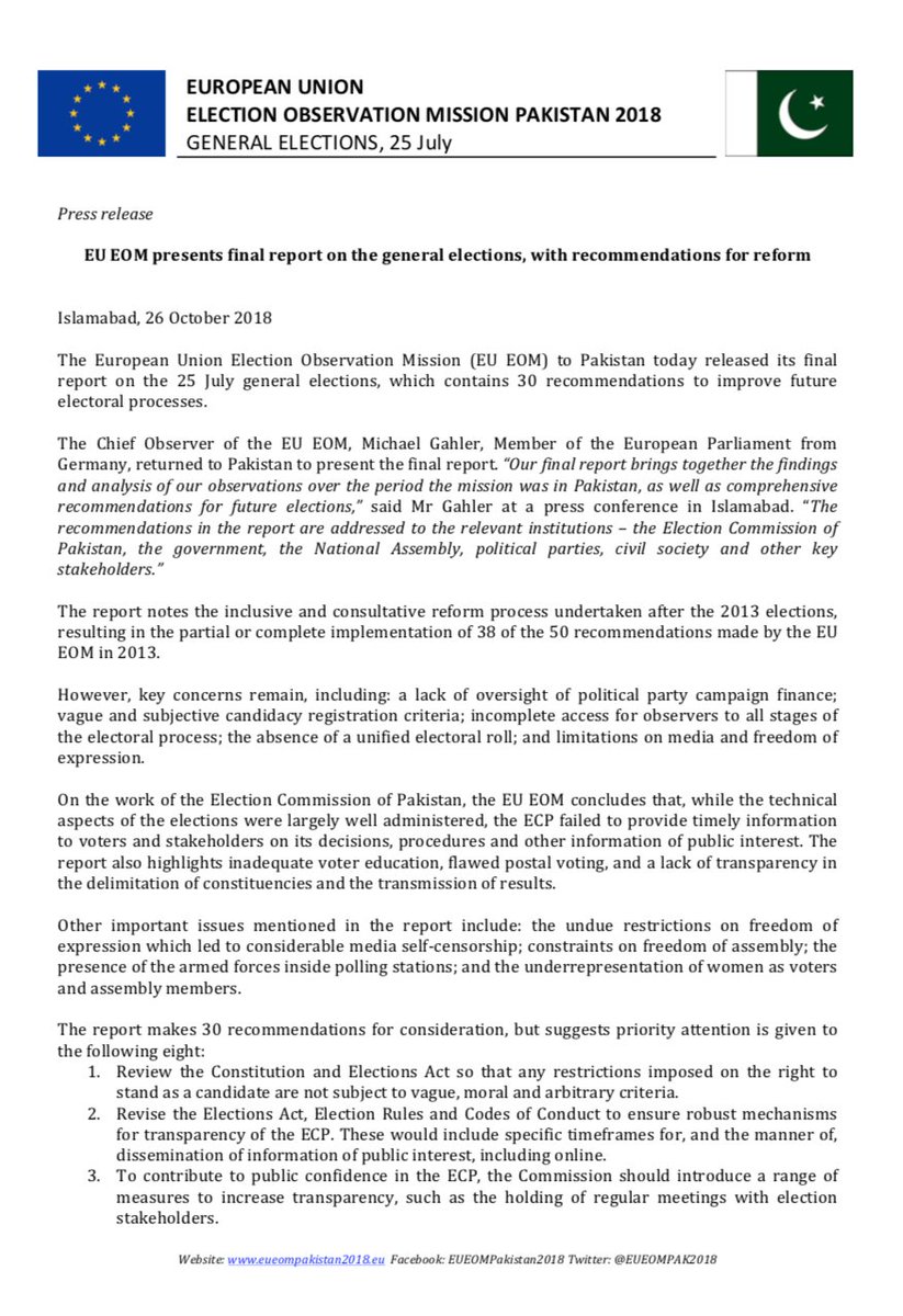 EUEOMPakistan2018 tweet media