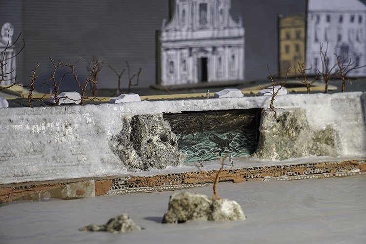 landarchmag's tweet image. .@USCArchitecture&apos;s @oorscapes landscape model and videos of the banks of the Tiber River in Rome, made while he was at the @AmAcademyRome, reveals the continuous excavation and churn of 2,000 years of built history. bit.ly/MODERNRUINS