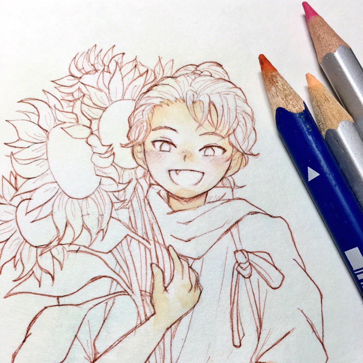 水彩色鉛筆メイキング