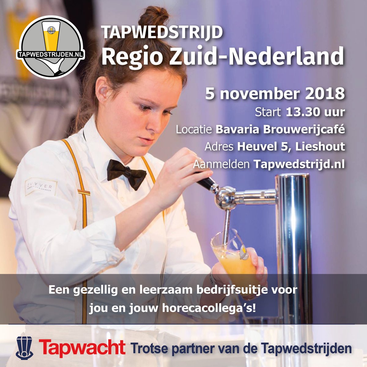 Ken jij of ben jij de beste biertapper van regio Zuid? Doe dan mee met het NK biertappen!  Aanmelden kan op tapwedstrijd.nl/inschrijven-we…
