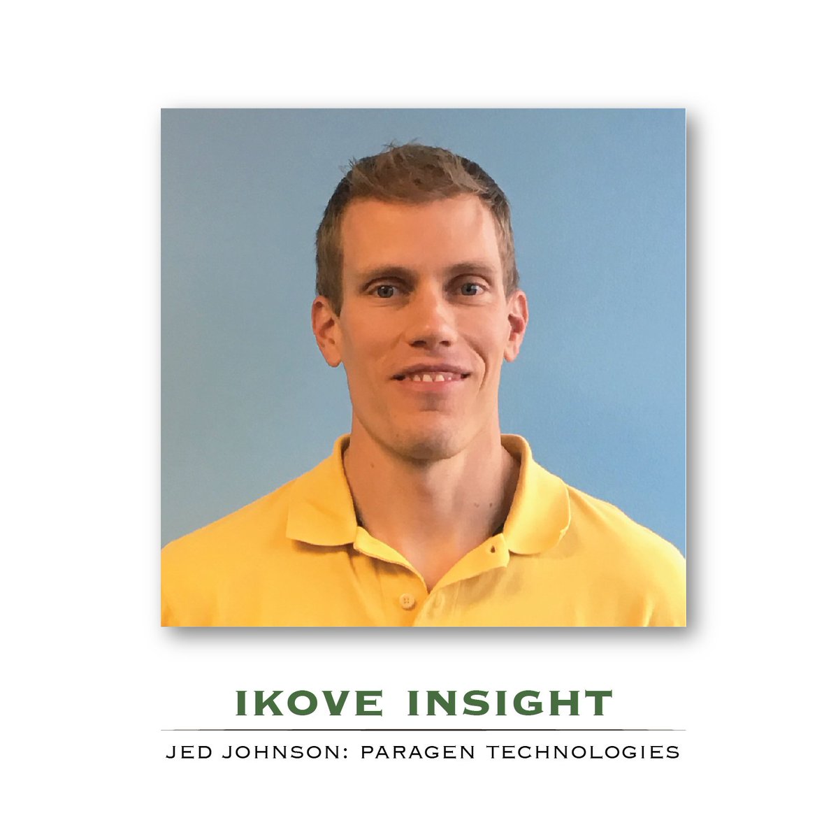 IkoveCapital's tweet photo. #IkoveInsight featuring @paragentech CTO Jed Johnson! Learn about the challenges and advantages of the #medtech industry, and what inspires Jed’s work.

#tissueengineering #funding #thestartupnursery https://t.co/jyL1W3EHVe