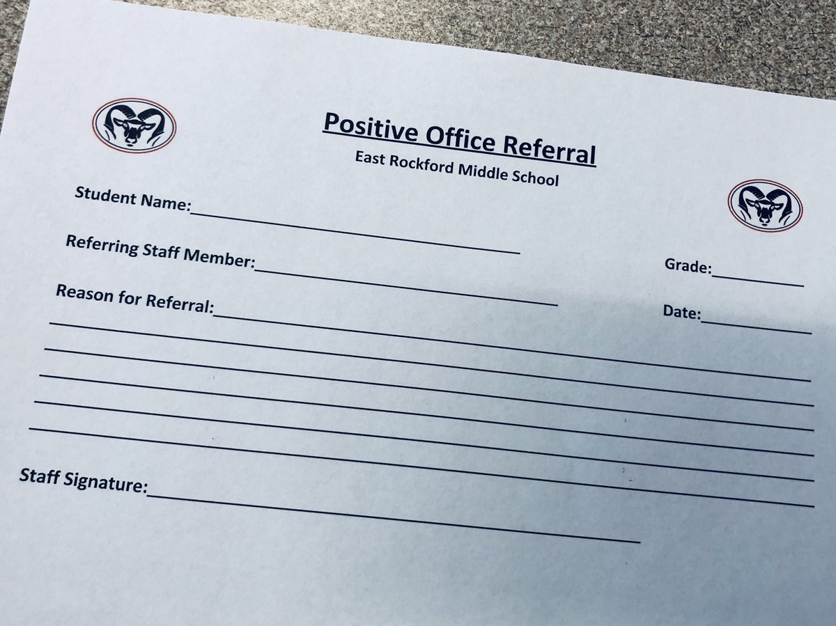 MrSzymanski's tweet photo. Excited to start Positive Office Referrals next week! Teachers refer students to the main office and administration calls the students down, informs the student of the recognition, and contacts parents via phone! Building a positive school environment one student at a time. #ERMS https://t.co/7FHwDkYNmA