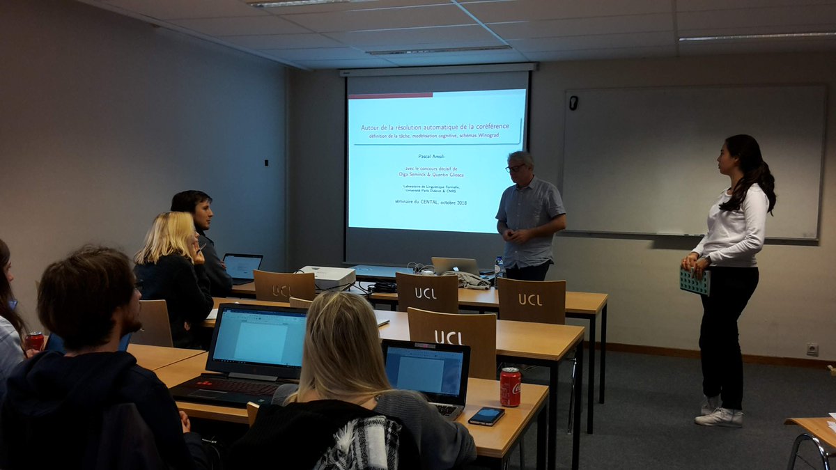CENTAL_ucl's tweet photo. Pascal Amsili (@ParisDiderot) on current SOTA in coreference resolution and the move from span-based to head-based models
#SéminaireCENTAL https://t.co/rSIAPq3PUH