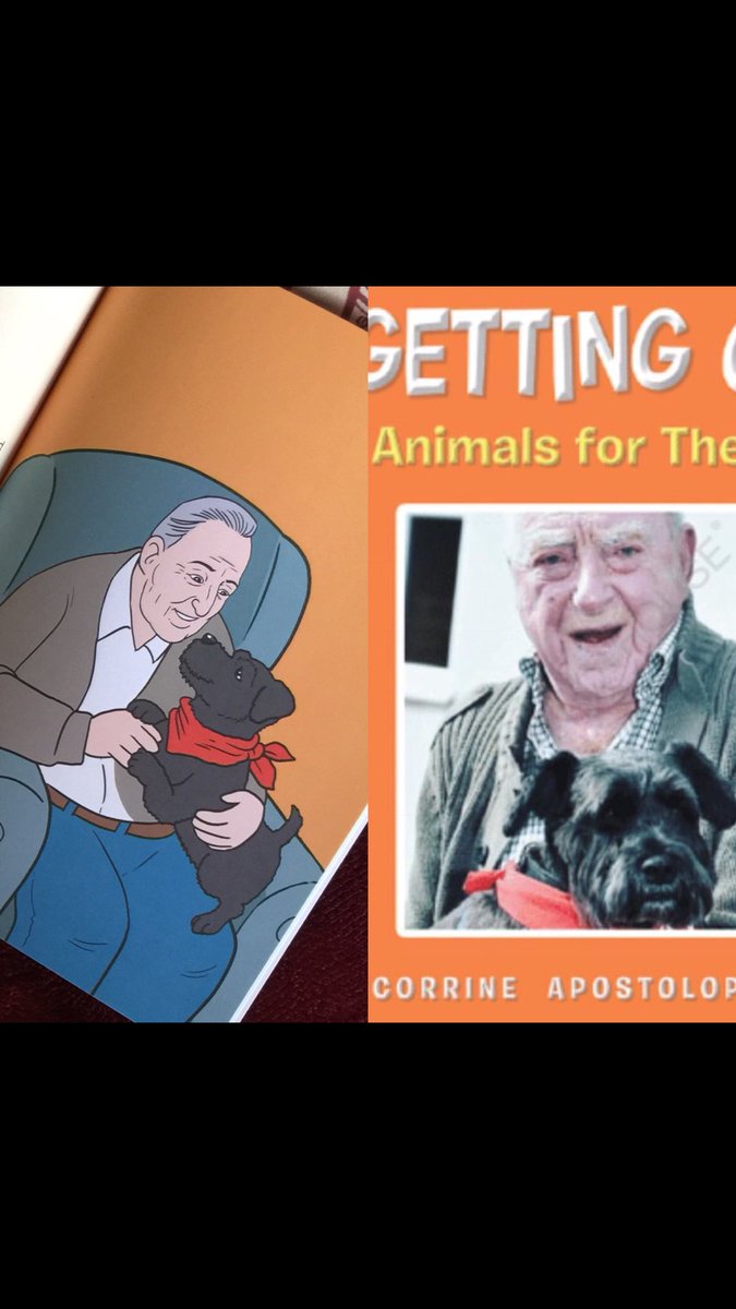 Orangetreepriv1's tweet photo. Have you got your #gettingoldbook yet ? #animaltherapy #animalsfordementia #bobanddarkie #cartoonstyle #educatingchildren #helpingothers ♥️ @animalsfordeme1 @CApostolopoul @Orangetreepriv1 https://t.co/l2mQwHVMII