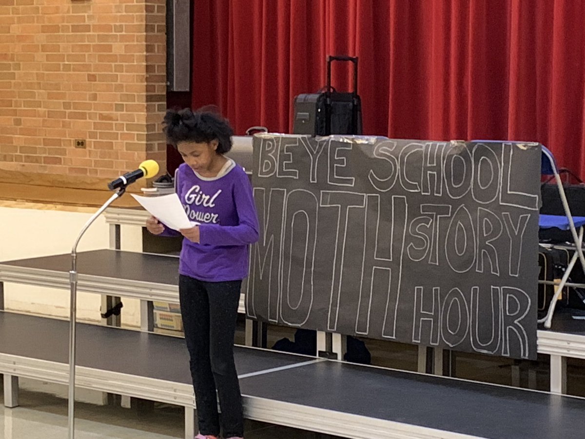 caitlin_tisch's tweet photo. Taylor did an amazing job reading her personal narrative at the first 4th Grade Moth story hour! I’m so proud of her! #D97 #nostoppingusnow #dayBeyeday #op97 #mothstoryhour @beyescholars https://t.co/bzt5jX0hDt