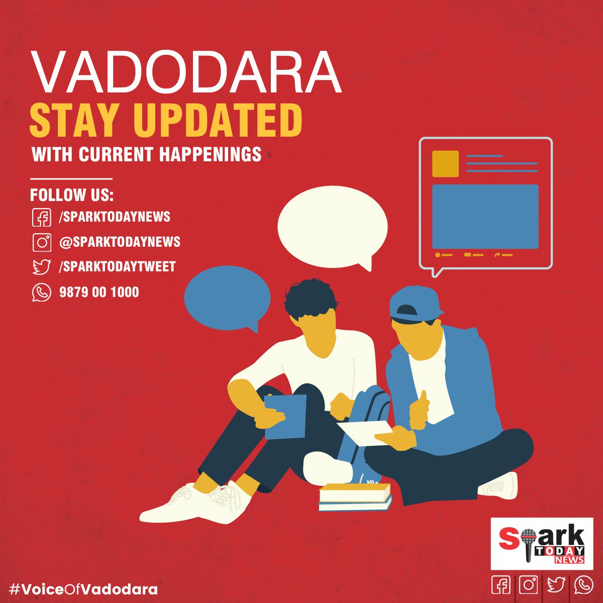 SparkTodayTweet's tweet photo. Vadodara - It's time to stay update with Spark News.
Vadodara's very own social media news platform!
#VoiceOfVadodara
--
Like us on: https://t.co/UxajrnzvGV
Follow us on: https://t.co/gqMtYEVrDs
Tweet us on: https://t.co/wWOapfNXDg
Whats App on: 9879 00 1000
#VadodaraNewsPlatform https://t.co/pf9kqbThv5