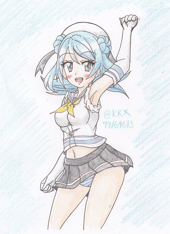 #艦これ版深夜の真剣お絵描き60分一本勝負
#艦これ版真剣お絵描き60分一本勝負_20181026
#浦風
脇チラとパンチラの欲張りセットじゃ 