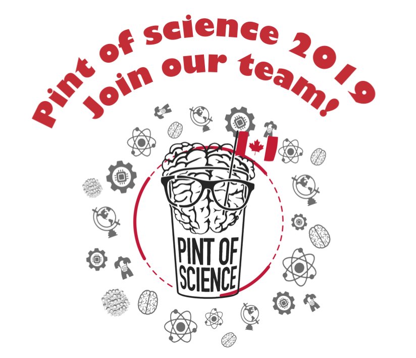 Pint of Science is an international science and engineering festival taking place in 20+ countries and 10+ Canadian cities. 
We are currently looking for volunteers to help us organize the festival in Toronto. To be part of the science- beer cocktail, fill in the form below 🍺