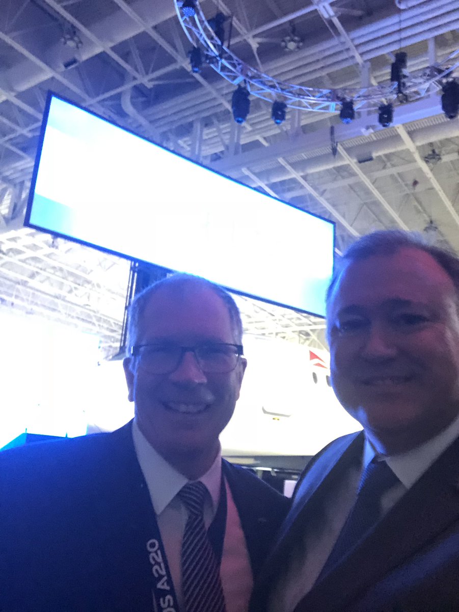 GrahamWebbGTF's tweet photo. Big day for Rob Dewar of Airbus and I for the first delivery of the A220 to Delta Airlines #WearePW https://t.co/deU1YGOAKK