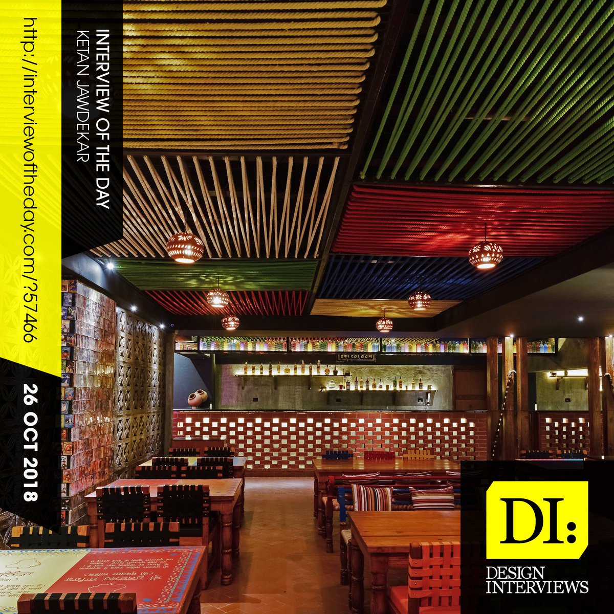 adesignaward's tweet image. Design Interview of the Day of 26 October 2018 : Ketan Jawdekar answers our questions about Rangla Punjab Restaurant and Bar. Checkout this great interview now. We are currently featuring it at interviewoftheday.com/?57466 #designinterviews @Studiok7