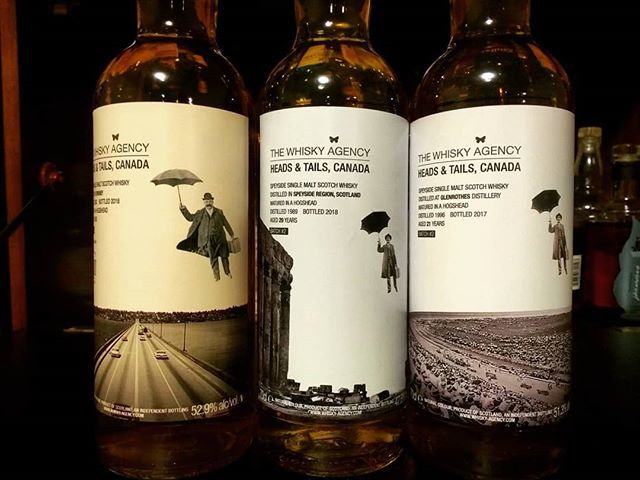 The new bottling series from The Whisky Agency growing on me. The man with the umbrella really gets around. The 1989 Speyside is stunning, rumored to be a 29 year old, lightly peated Balvenie. 
#thewhiskyagency #headsandtails #speyside #orkney #glenrothe… ift.tt/2z5lP8R