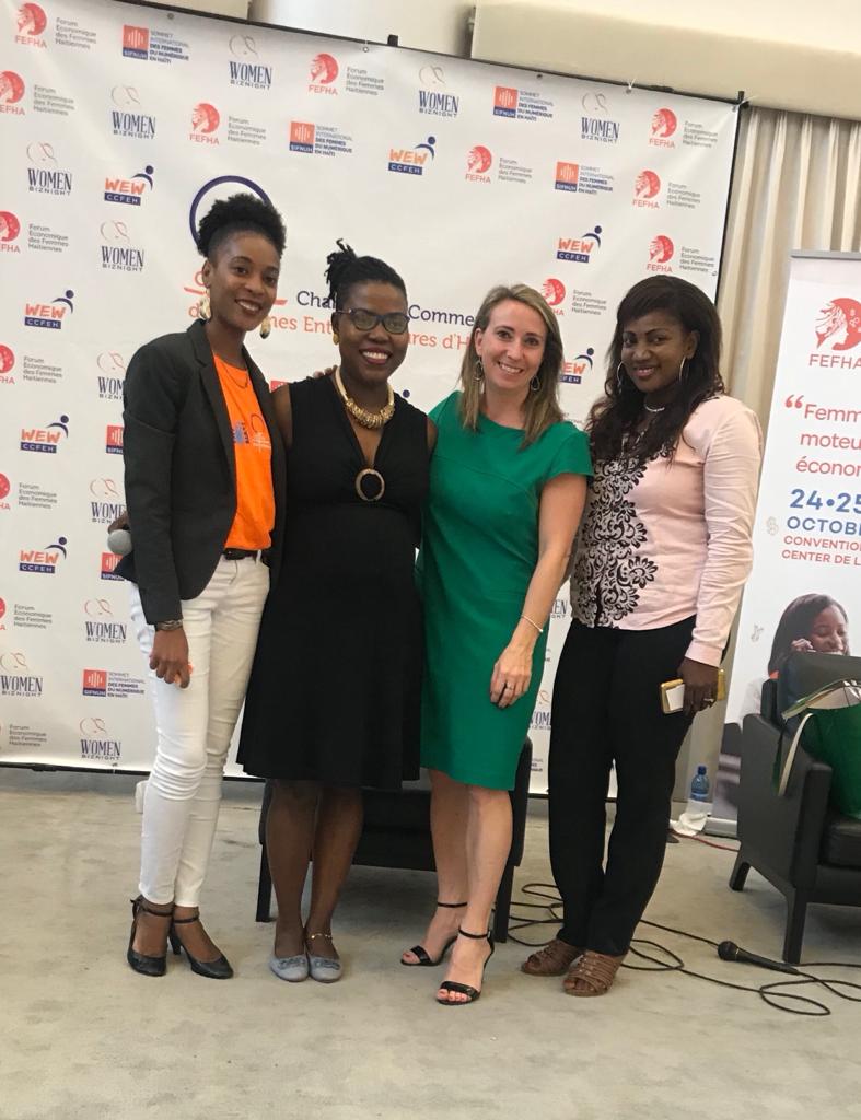 AmbCanHaiti's tweet photo. L’Amb. du 🇨🇦 en 🇭🇹, M. @AndreFFrenette &amp; notre déléguée commerciale principale Karine Pleau étaient fiers de participer à la 2e édition du #FEFHA organisée par la @ccfeh. Ttes nos félicitations aux org. pour cette initiative visant à promouvoir l’entreprenariat féminin en 🇭🇹. https://t.co/hrVk5Q7bJr