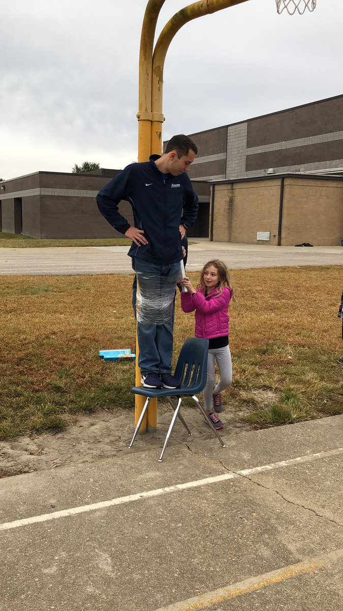 RedMillPE's tweet photo. @RedMillES #boosterthon fun! Go @GinnTeri’s class! They got to seran wrap Luke to the basketball pole! https://t.co/Yylp67nsVF